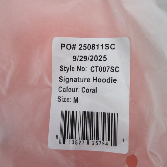 Comfrt Hoodie Adult Medium Coral Orange Signature Sweatshirt Pullover Fleece NEW - Picture 10 of 11